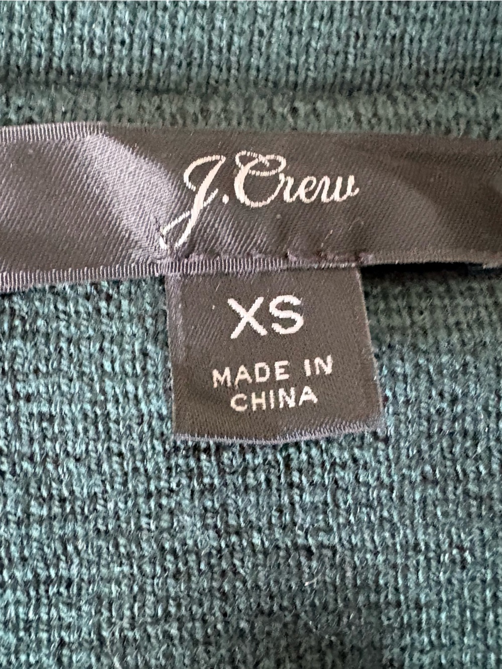 J. Crew Sophie Sweater Open-Front Blazer Old Forest Green Wool Cotton Blend XS - Picture 6 of 6